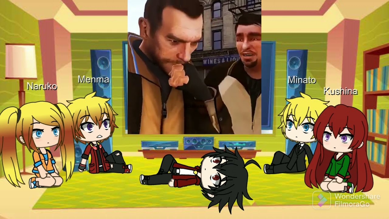 La familia de naruto y sasuke reaccionan a naruto GTA