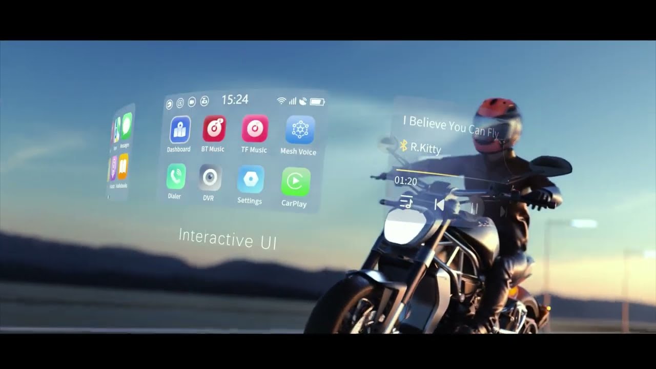 MOTOEYE Helmet Smart HUD E6/E6-SE, Motorcycle Head Up Display, Navigation, Bluetooth, Video Recorder