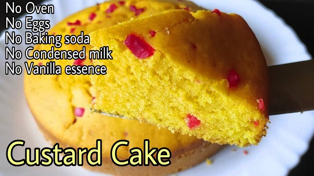 दुनिया का सबसे आसान केक | Custard Cake | Plain Sponge Cake | Eggless and Without Oven | Easy Cake