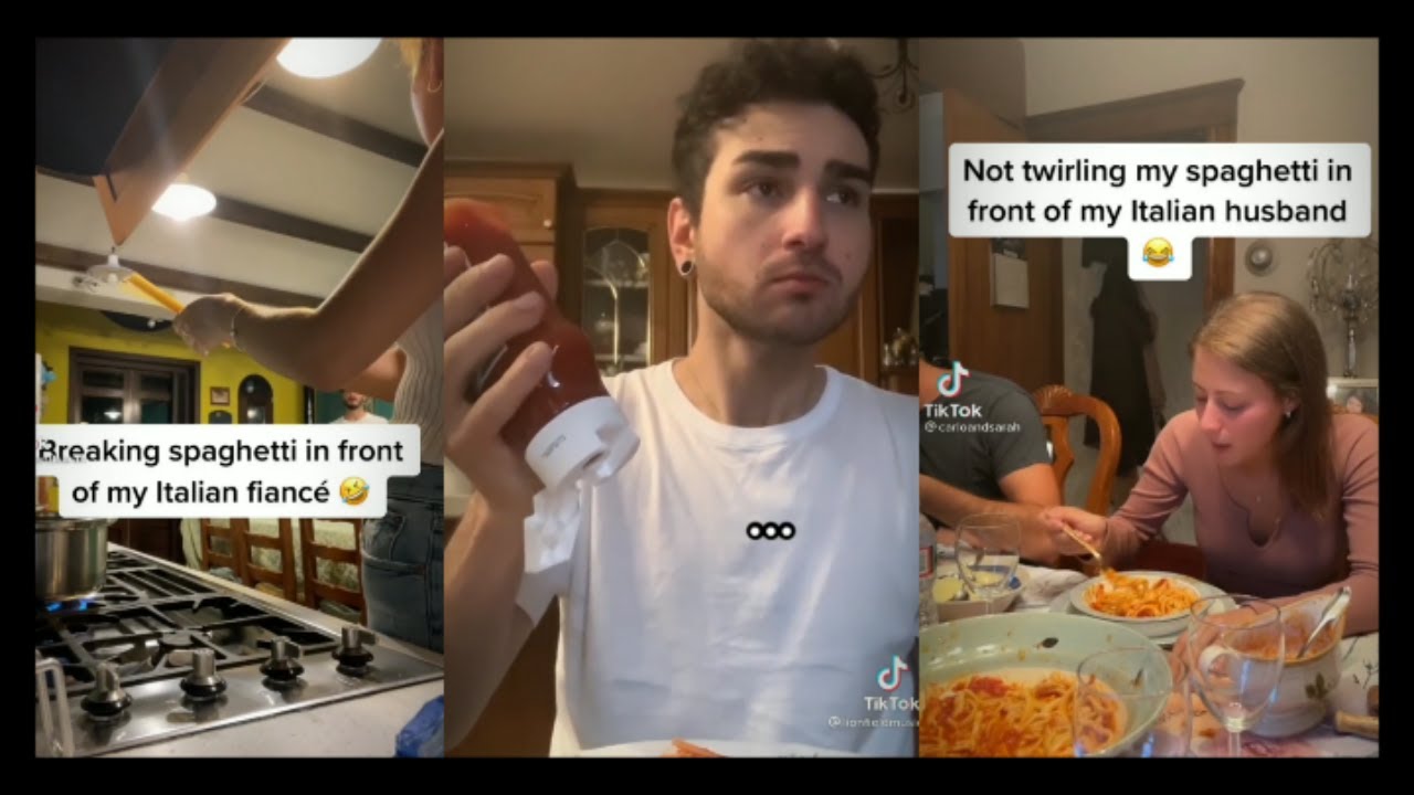 Spaghetti prank on Italians | Tiktok Compilation