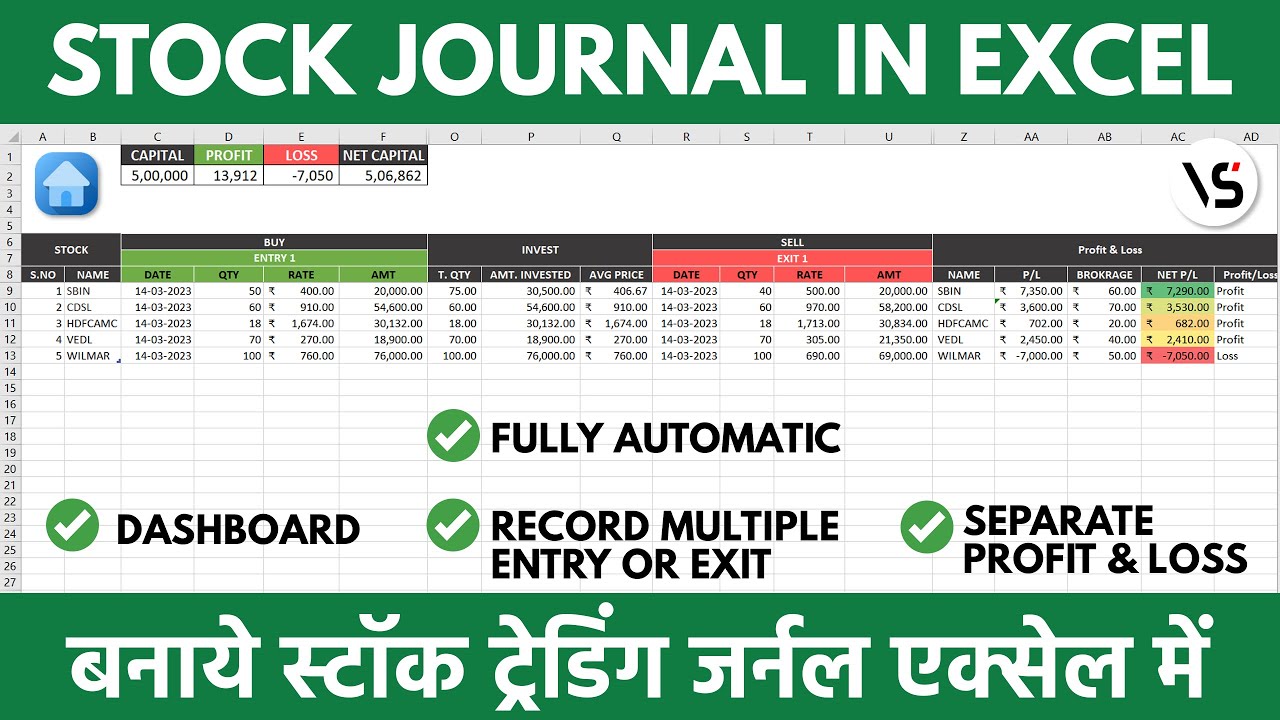 Trading Journal: How to track stock trades in Excel?