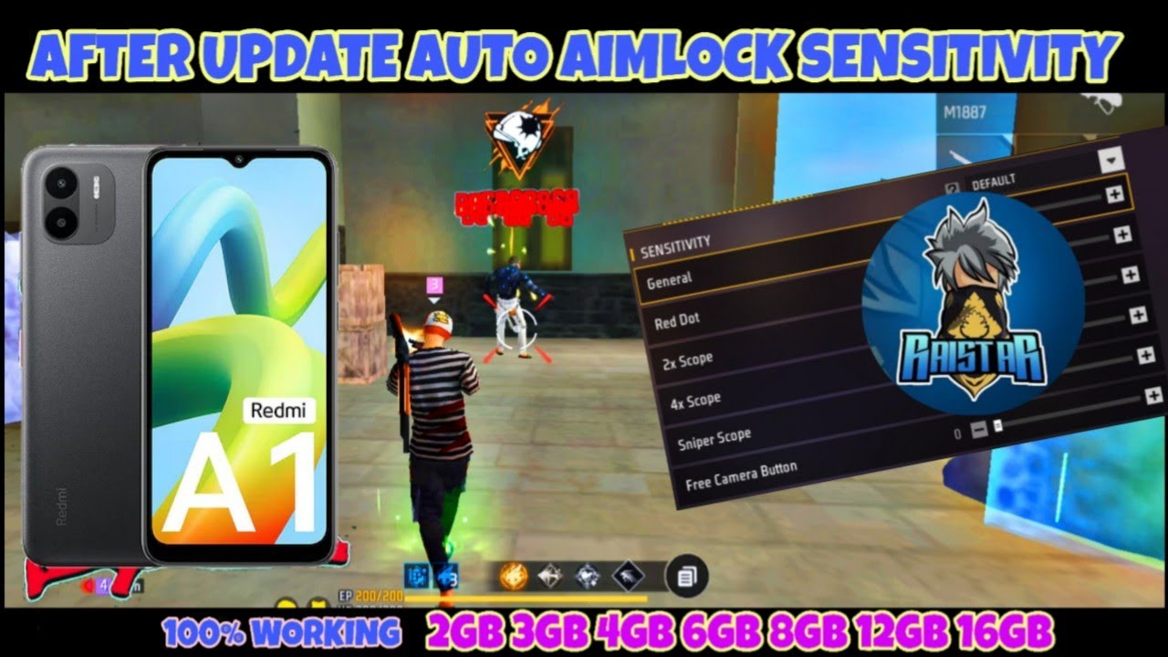 Redmi a1 free fire headshot sensitivity setting⚡ best sensitivity setting for redmi a1