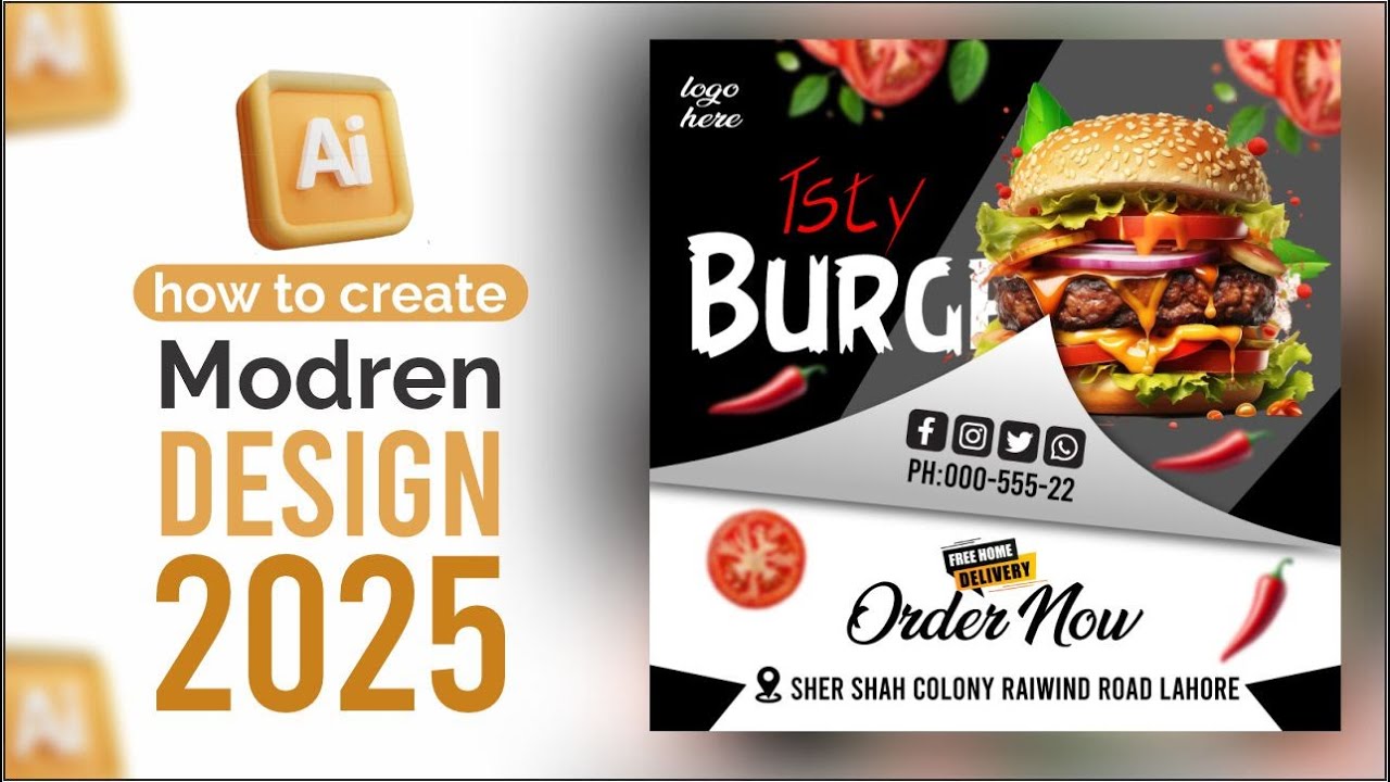 Modern design 2025 in adobe Illustrator