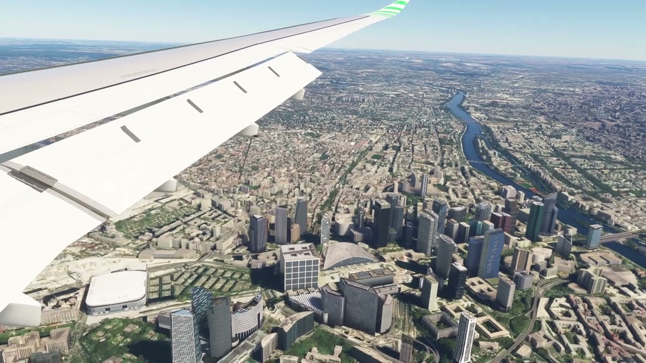 Microsoft Flight Simulator FS2020 Anflug und Rundflug PARIS als Olympia Hommage