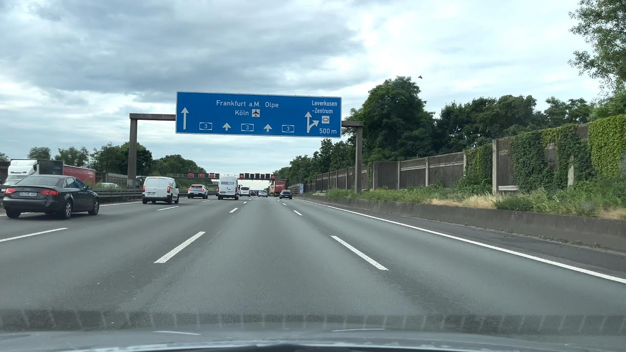 4k Relaxed Driving on the Autobahn A1 from Hagen to Dusseldorf