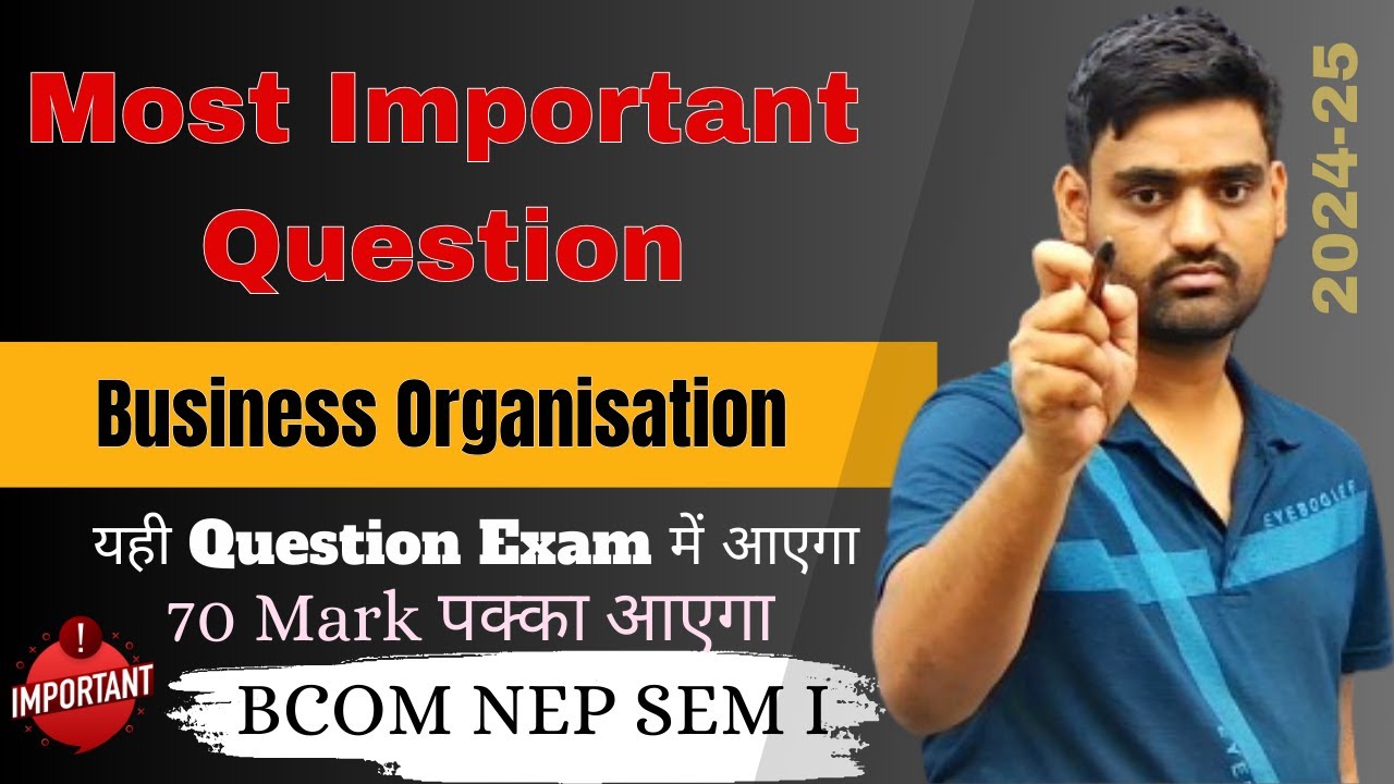 Most Important Question bcom nep || lucknow university business organisation || BCOM SEM I||LUUPDATE