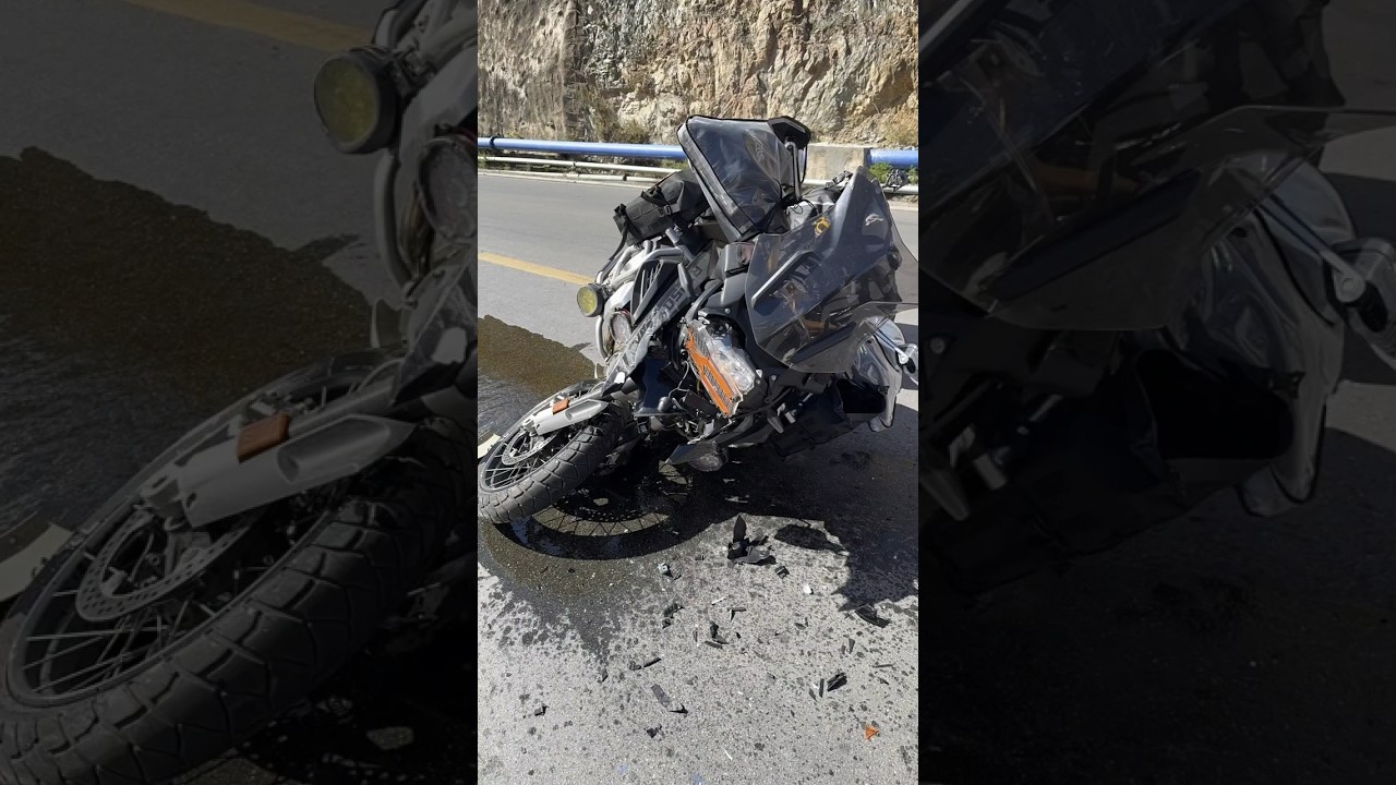 BMW R1250GSA Rider Loses Control at High Speed😨Rider Accident #accident #r1250gsa #bmwgs #adventure