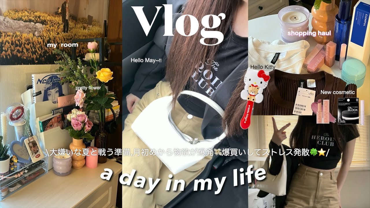 \VLOG/大嫌いな夏と戦う準備_夏が来て欲しくない…/物欲が爆発した日.新しく化粧品を新調.植物を取り入れる日常.H&M.ドンキ購入品