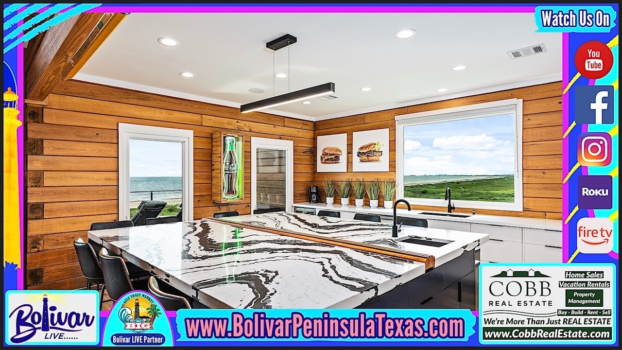 Beachfront Beach House For Sale, Investment Property, Crystal Beach, Texas