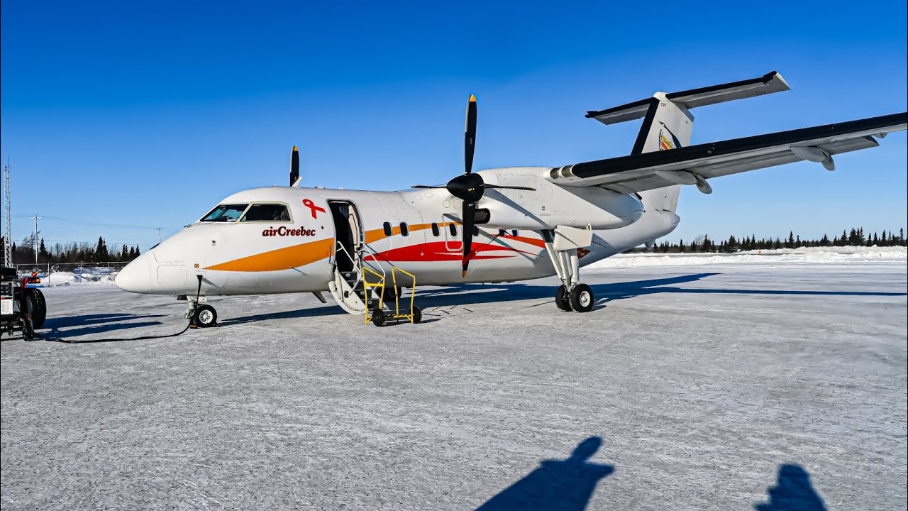 Air Creebec Dash 8-100 takeoff from CYVO