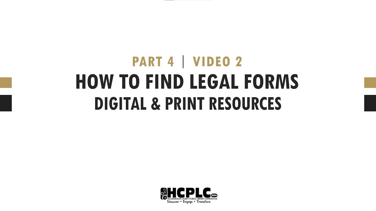 Introduction to Legal Research - Part 4 | Video 2 - How to Find Legal Forms: Digital/Print Resources
