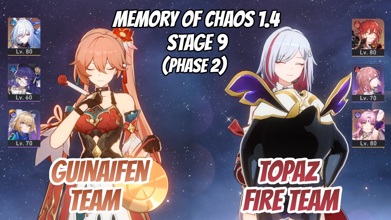 Guinaifen x Jingliu & Topaz Himeko Team Memory of Chaos Stage 9 (3 Stars) | Honkai Star Rail