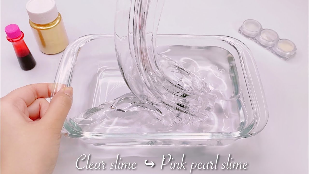 【ASMR】🧊スーパークリアスライム↪︎桜ピンクパールスライム🌸【音フェチ】Clear slime ↪︎ Pink pearl slime 클리어슬라임↪︎ 핑크펄슬라임