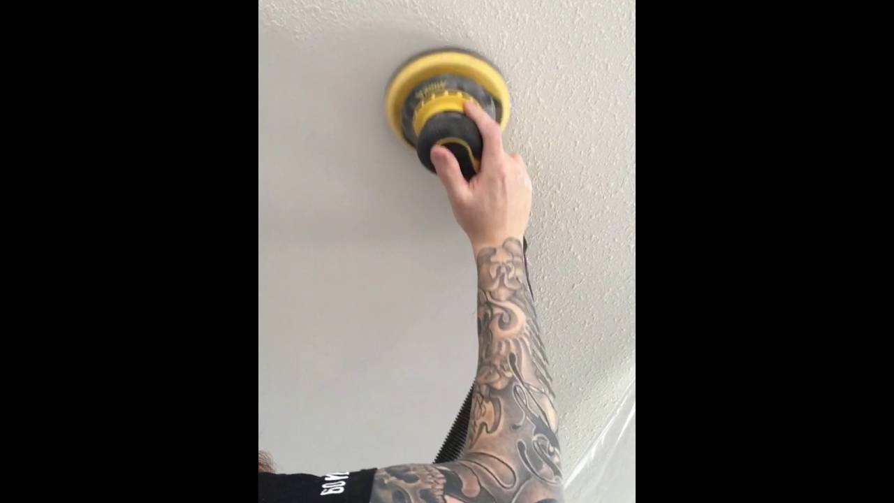 Sanding textured ceiling with Mirka Deros