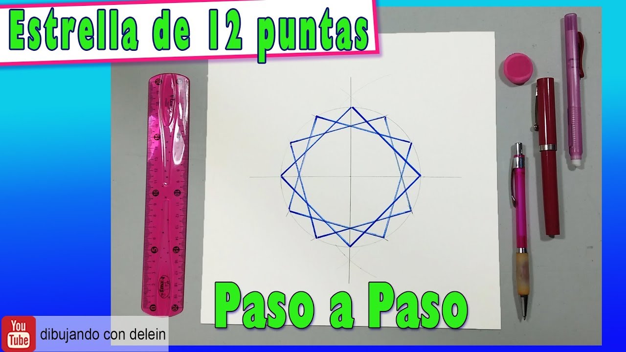 Cómo dibujar una estrella de 12 puntas