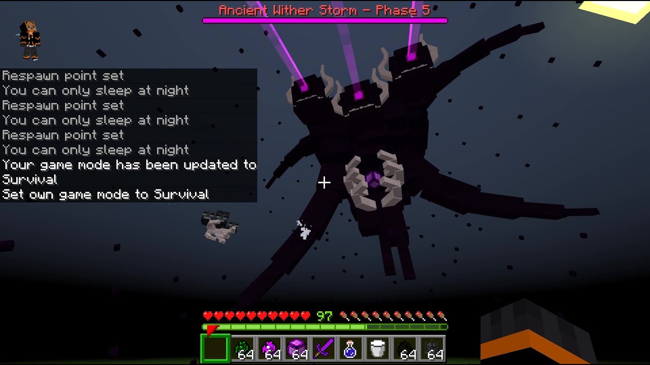 Ancient Wither Storm 57'S DISCS ADD-ON BETA[MCPE-MCBE]Wither Storm In Minecraft,EnderFoxBoy MC🦊!!!
