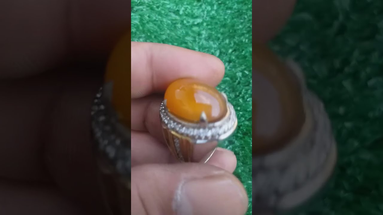SOLD OUT - Batu Akik Natural King Obi Kuning Kristal No Dyed Ring Chrome Mewah