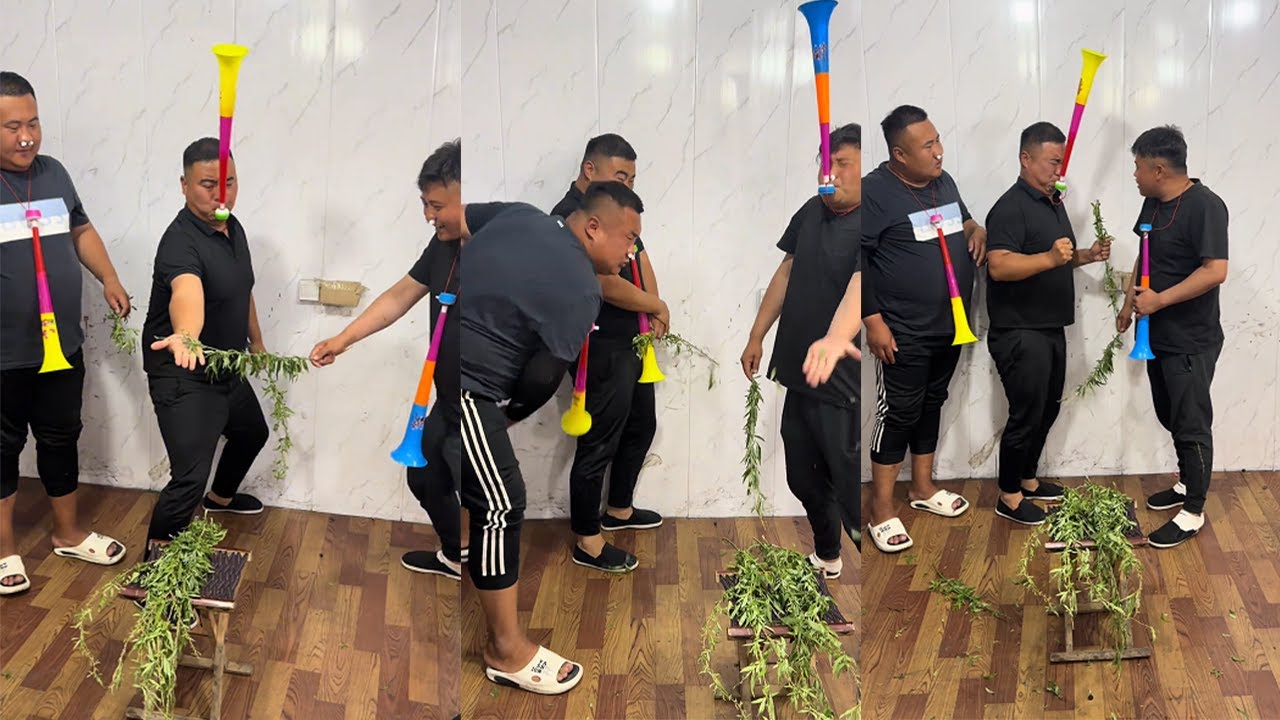 Holding back the challenge, willow branch in the palm of the hand version.#funny#hilarious