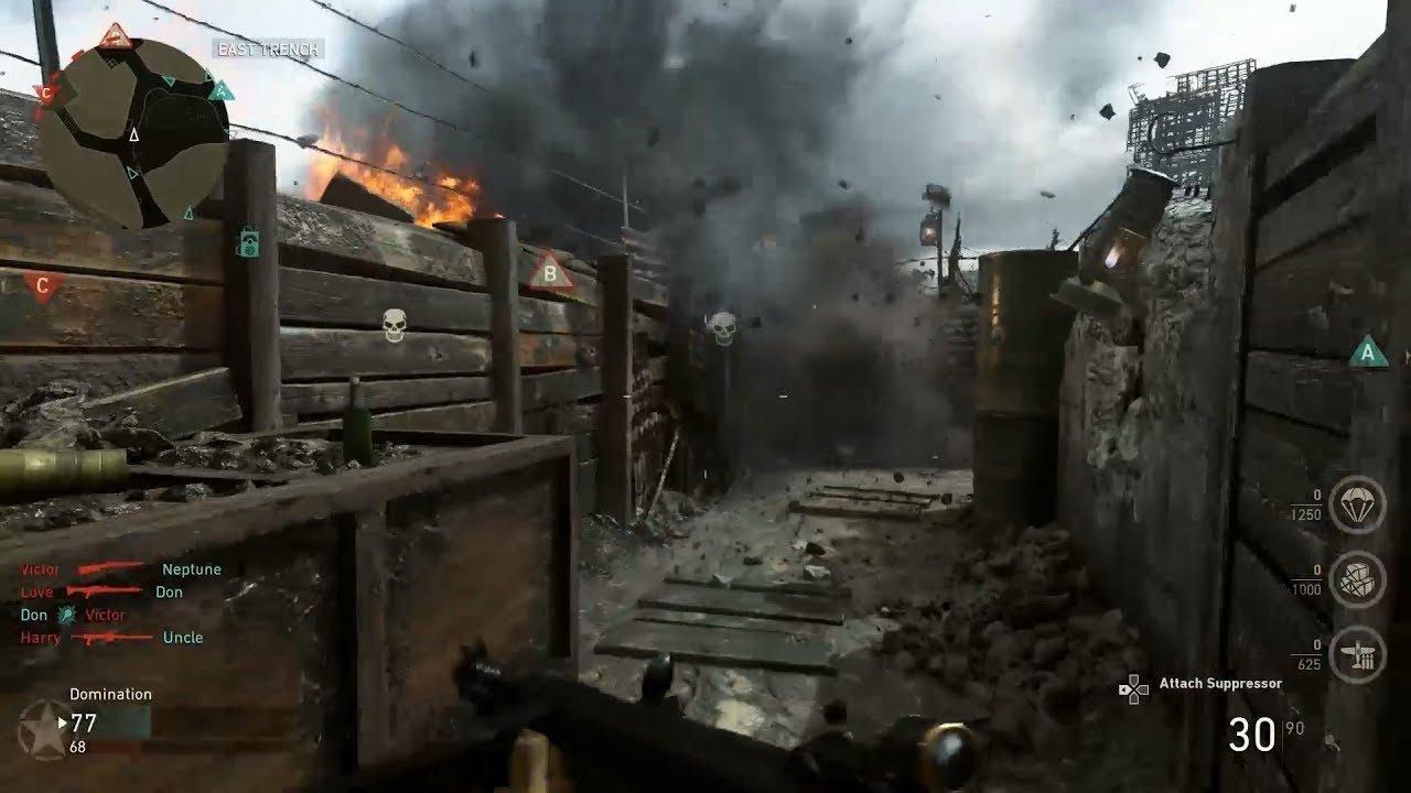 Call of Duty: WWII Domination on Pointe Du Hoc w/Bots (1080p60)