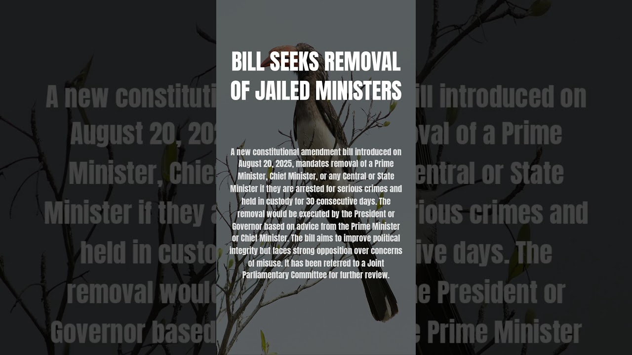 Bill seeks removal of jailed ministers