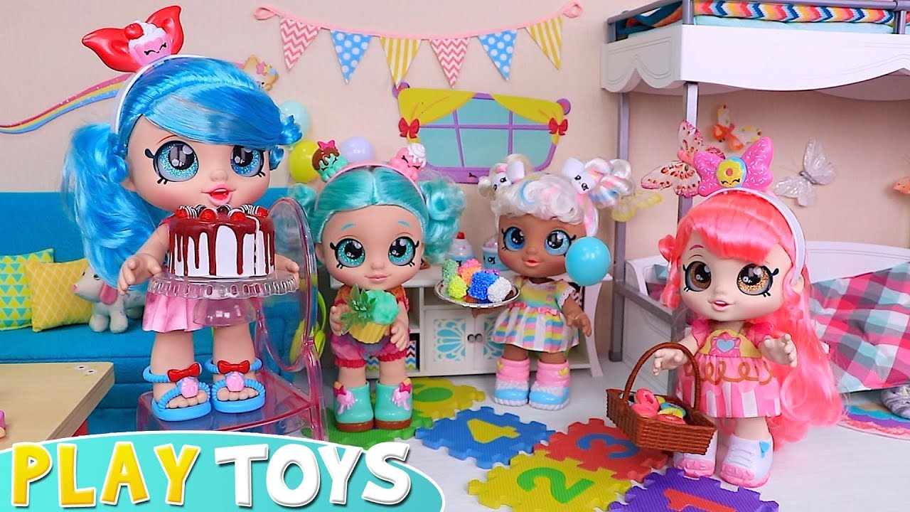 Play Kindi Kids Dolls Slumber Party with Beauty Spa Toys!