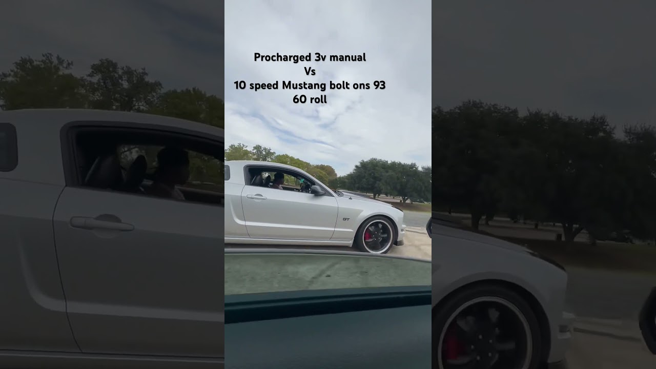 Procharger 3v vs 10 speed mustang #mustangs #rollracing #car #race #3v #boost #manual