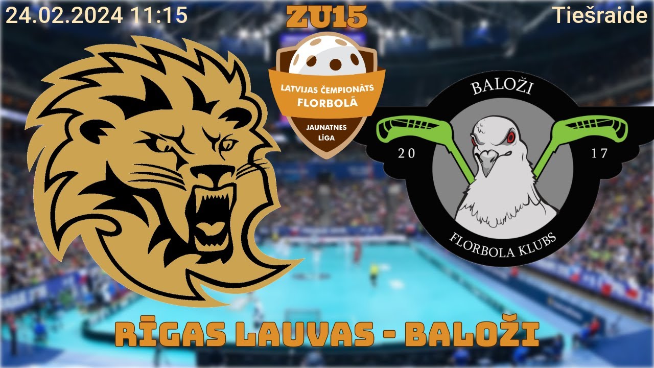 Florbols zēni U15. Rīgas Lauvas - FBK Baloži. Rīgā, 24.02.2024.