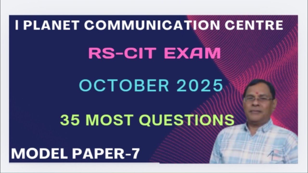 RSCIT Exam October 2025 #Rscit exam most questions October 2025 #Rscit exam paper October 2025