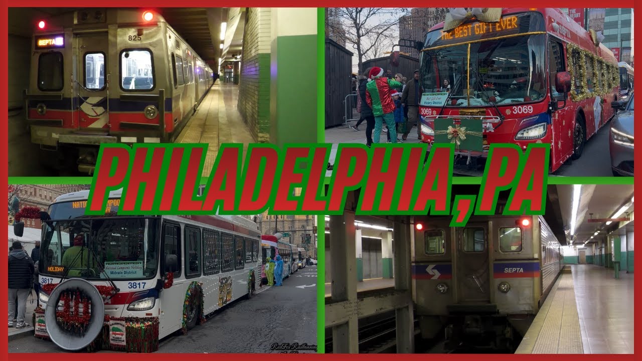 Downtown Philadelphia Love Park Christmas Bus Display And Suburban Station Railfanning Vlog Type Vid
