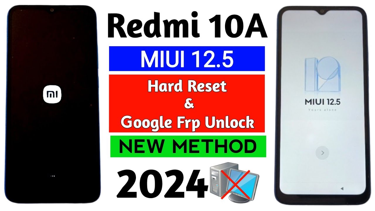 Redmi 10A Hard reset & Google Frp Unlock MIUI 12.5 (Without Pc)