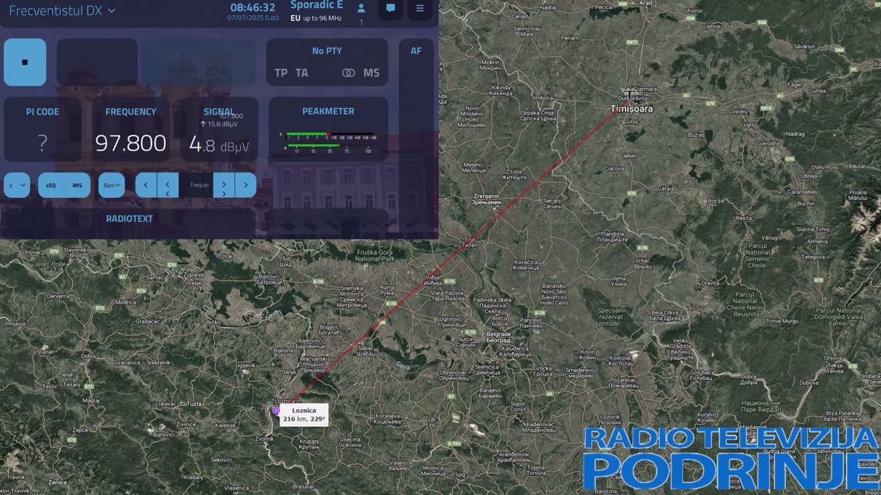 PODRINJE - Loznica 🇷🇸 - 97.8 FM received in Timișoara 🇷🇴