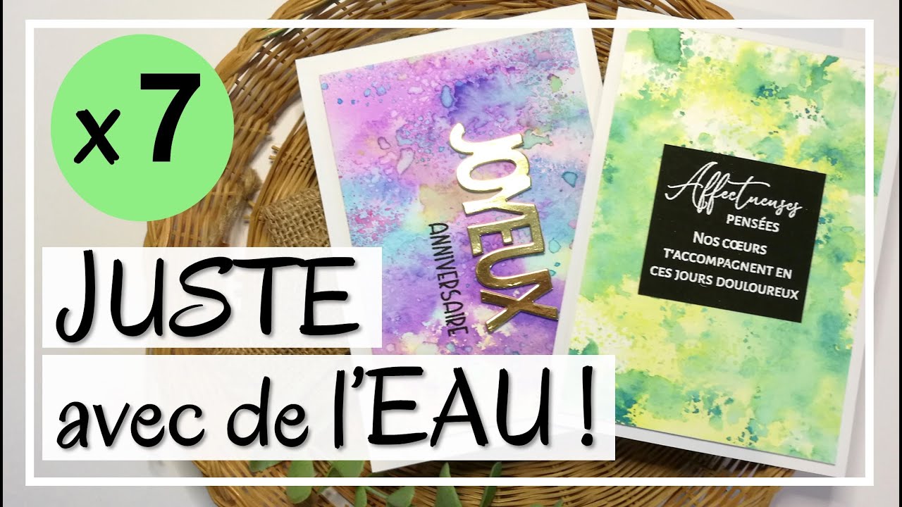 JUSTE de L'EAU en carterie ?? 7 techniques INÉDITES !! Tuto Carterie Scrapbooking DIY