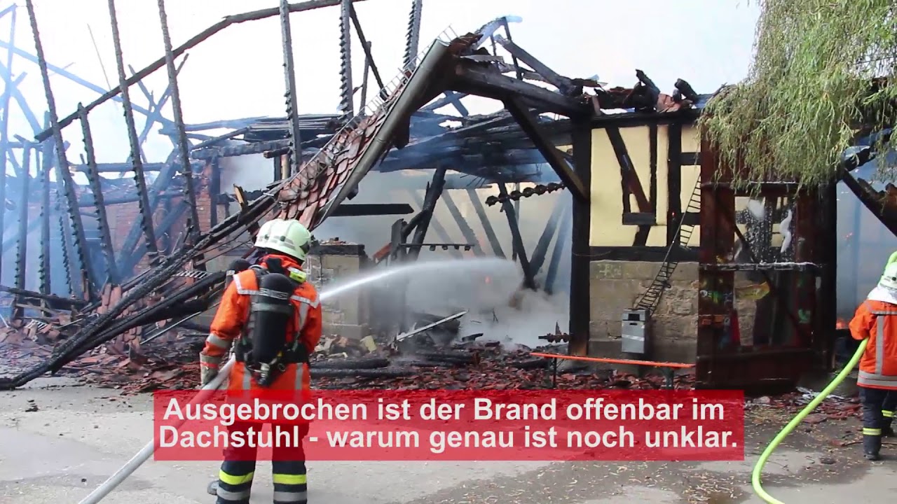 Der Heimbacher Hof in Schwäbisch Hall brennt am 11. Mai 2018