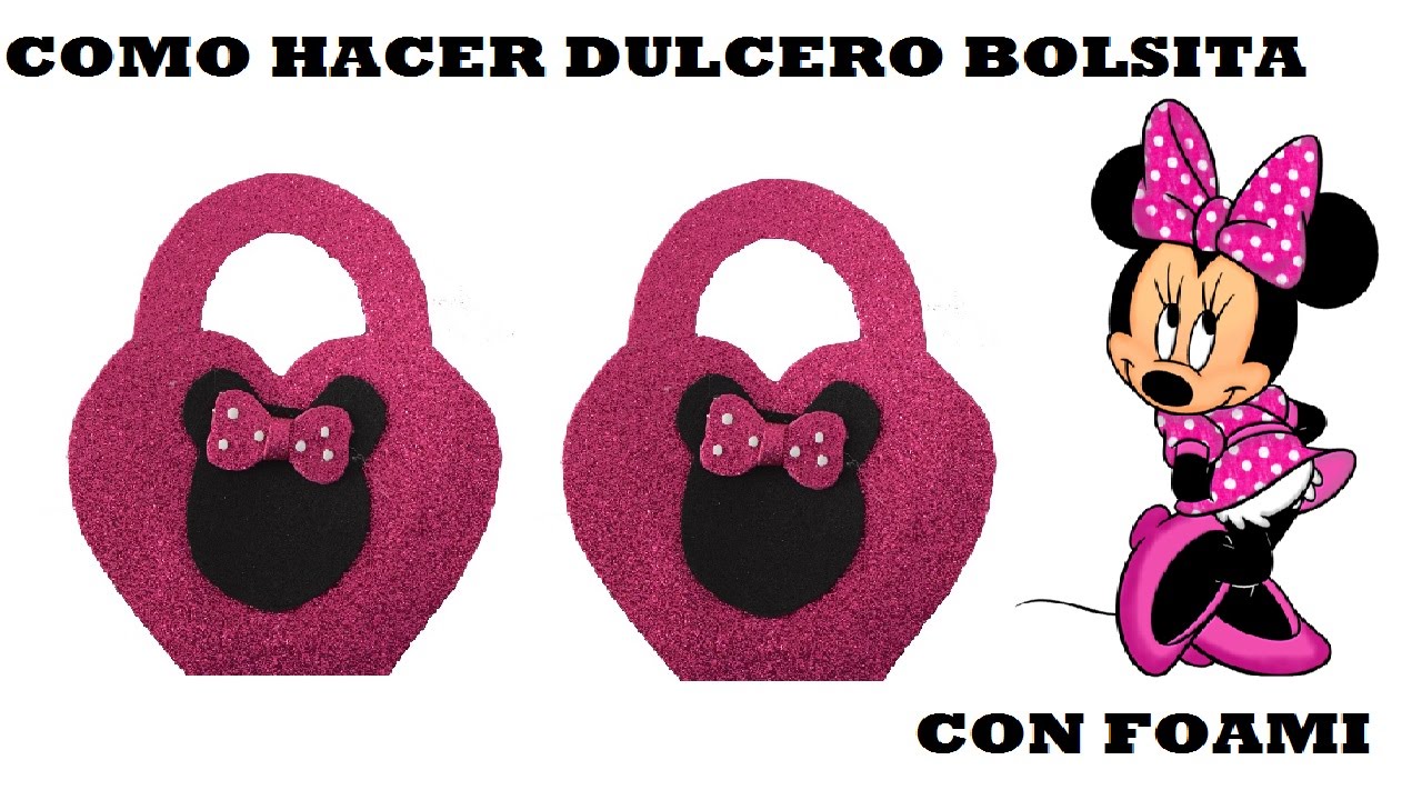 COMO HACER BOLSITA  DE MINNIE MOUSE EN FOAMY /souvenirs