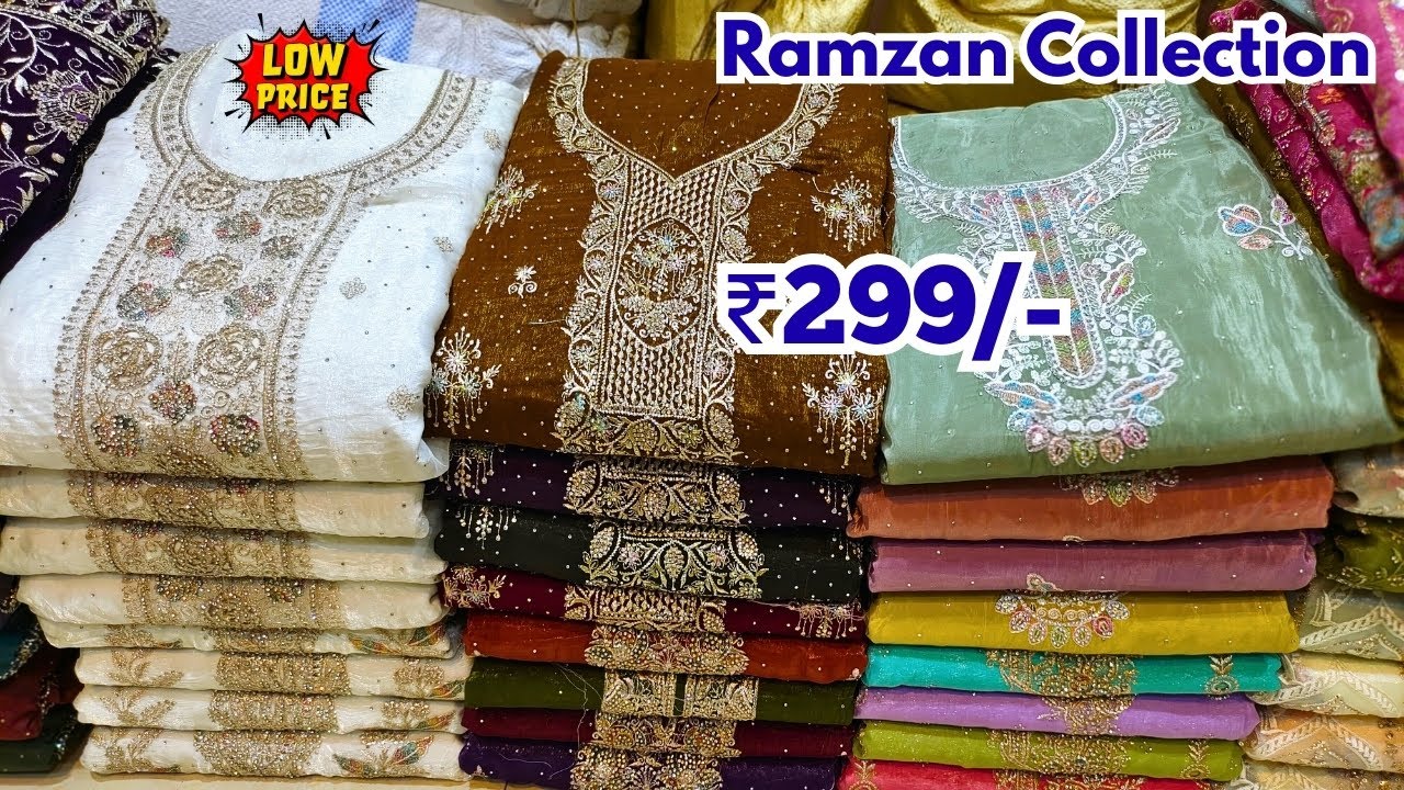 Hyderabad Wholesale Dress Materials Fancy Work Suits Pakistani Cotton Suits | GM Suits