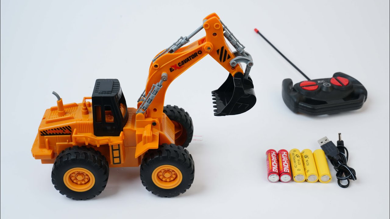 4K - RC Excavator Unboxing I LED Cabin, Working Arm & Realistic Movement I Review Toys