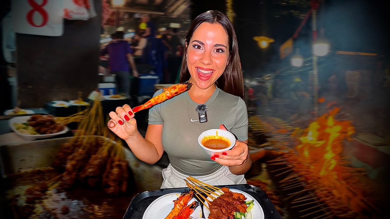 LA CALLE DEL SATAY 🔥 LAU PA SAT 📍comida callejera en SINGAPUR el paraíso del street food