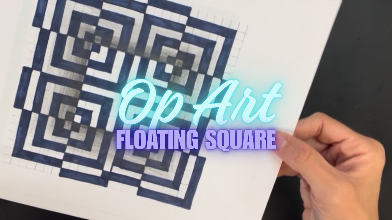 Easy Op Art Floating Square Design