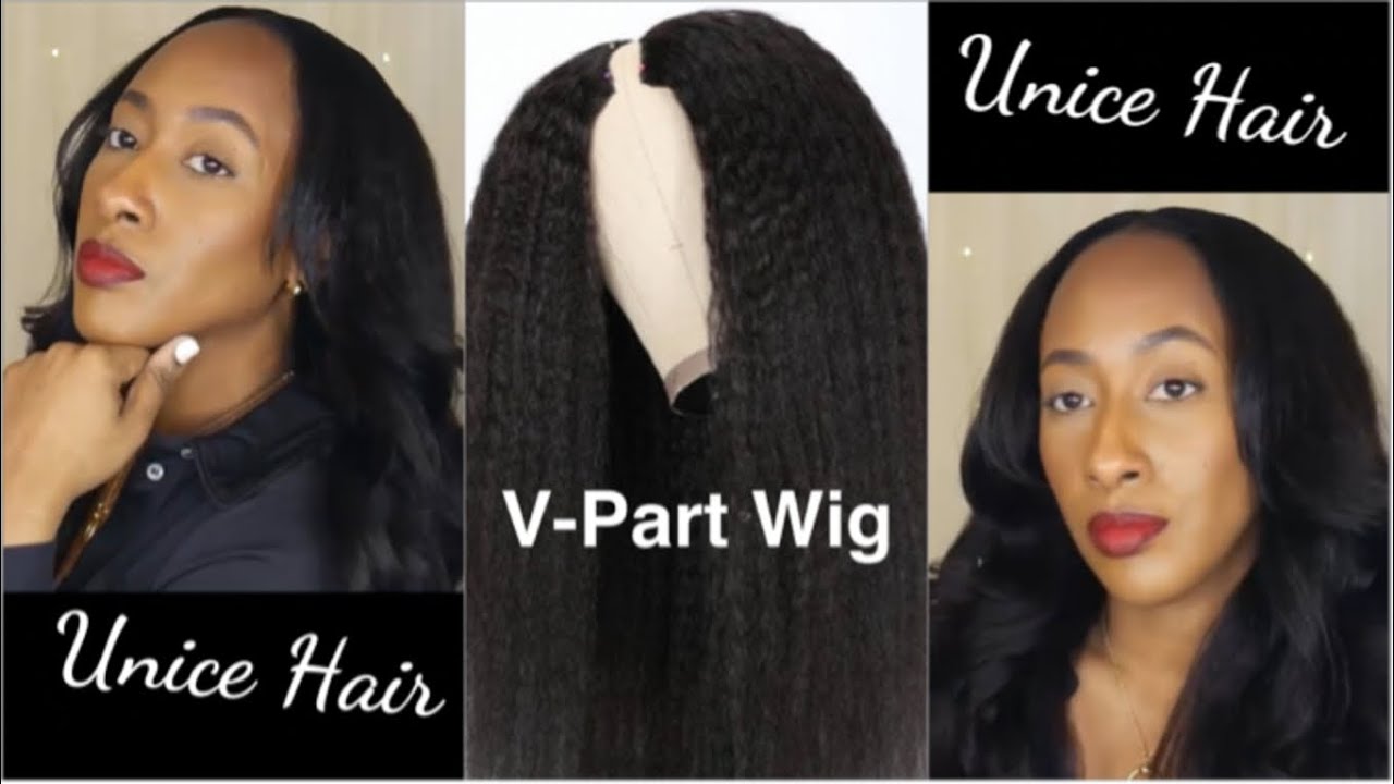 Natural VPart Wig Beginner Friendly Install | Unice Hair | #KinkyStraight #UniceHair #VpartWig