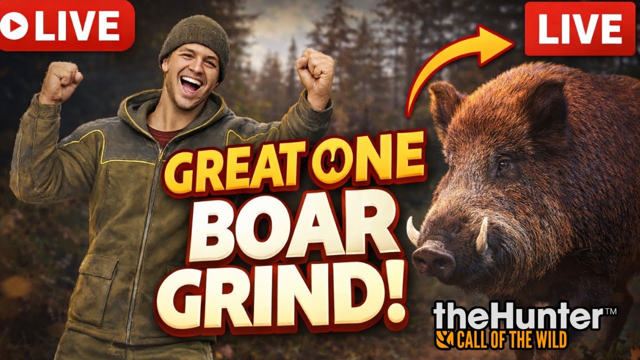 3,000 Kills In… GREAT ONE BOAR Grind LIVE! | theHunter Call of the Wild