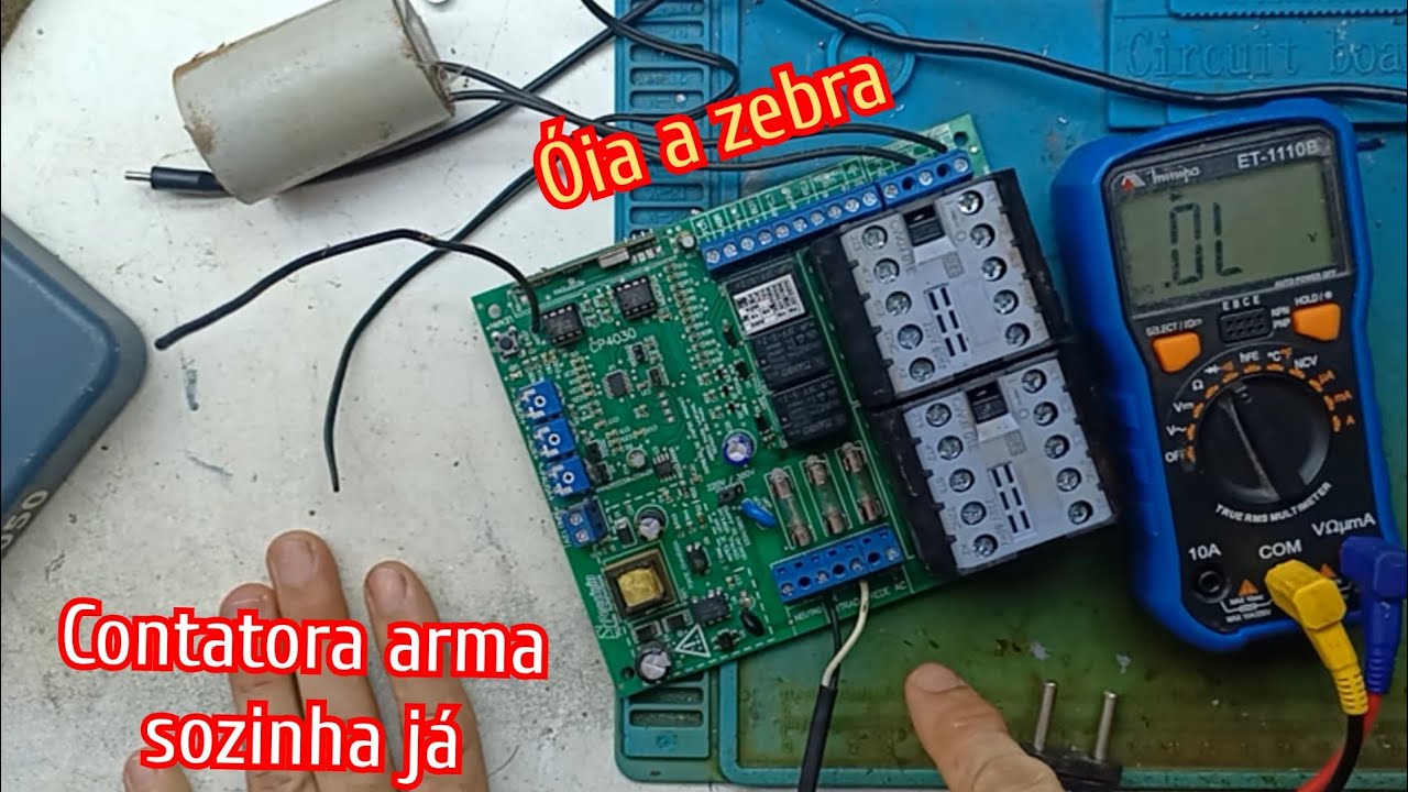 Central eletr&ocirc;nica contatora  port&atilde;o industrial, abrindo o port&atilde;o sozinho contatora rel&eacute; batendo