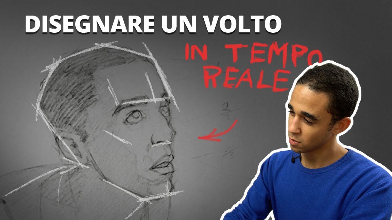 COME DISEGNARE UN VISO Tutorial disegno realistico in TEMPO REALE  un ritratto, una faccia, un volto