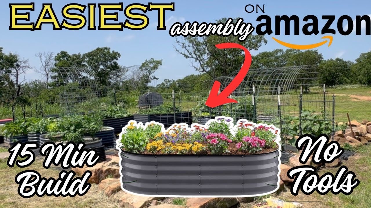 Easiest Metal Raised Garden Bed on Amazon! No Tools! Simple Build 15 minute ! Garden Transformation