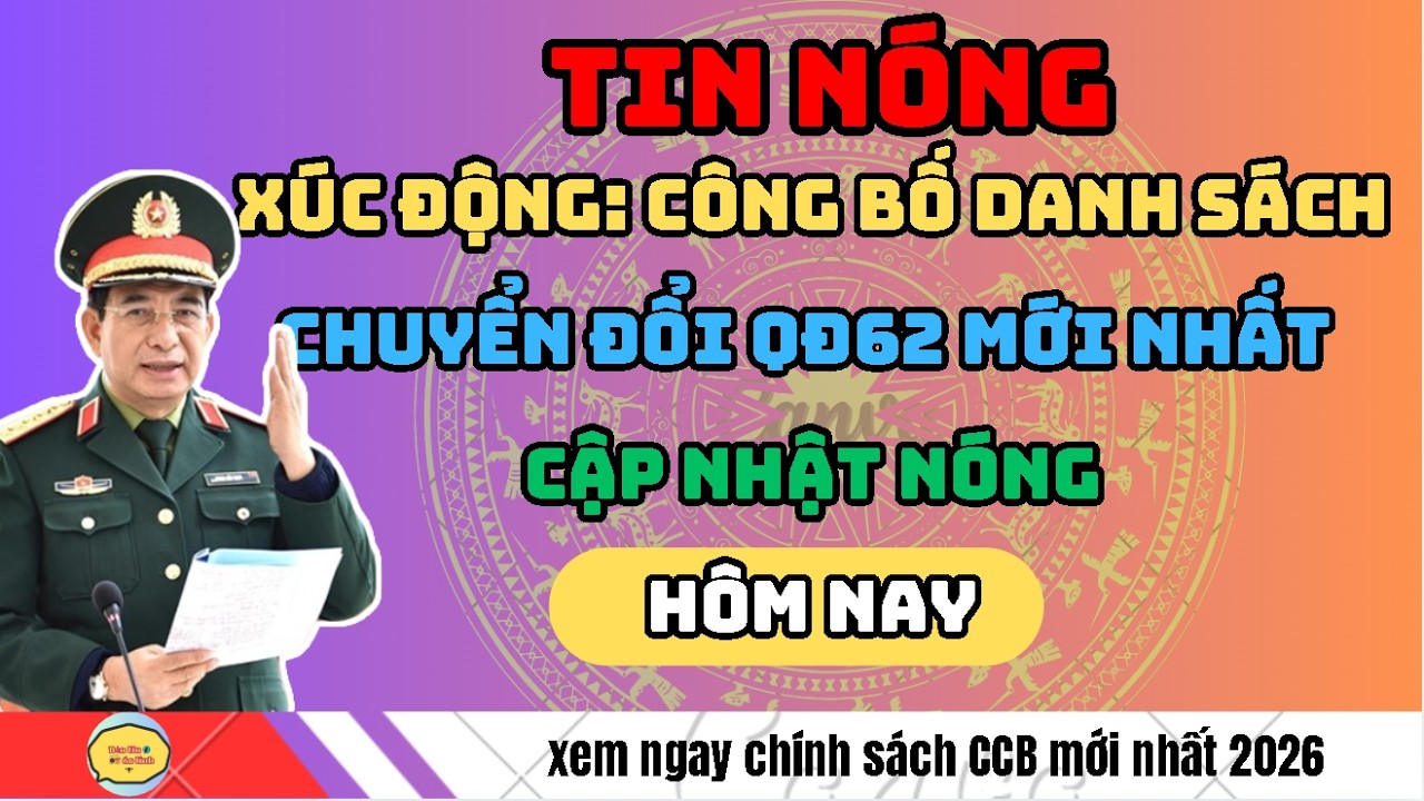 XÚC ĐỘNG: Công bố danh sách chuyển đổi QĐ62 MỚI NHẤT – Cập nhật nóng hôm nay