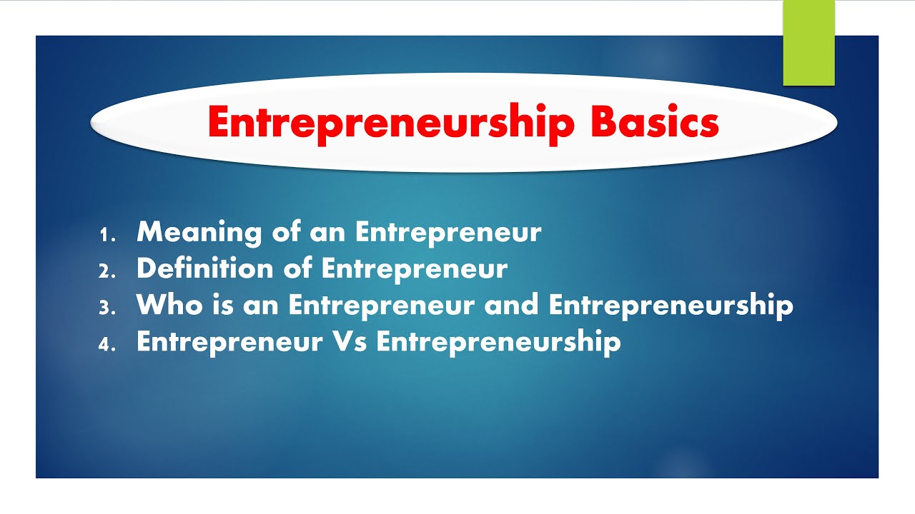 what is an entrepreneur? Definition of Entrepreneur