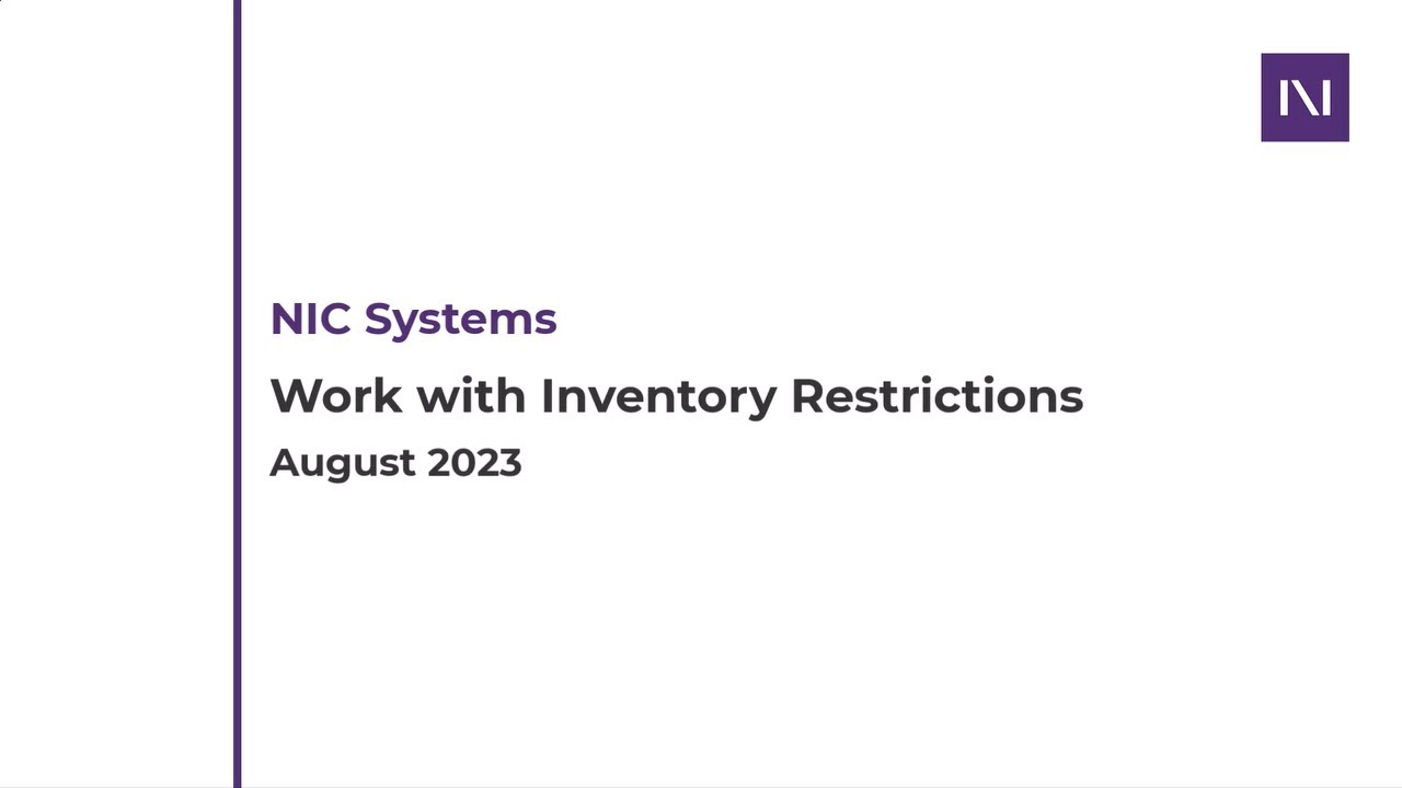 Work with Inventory Restrictions