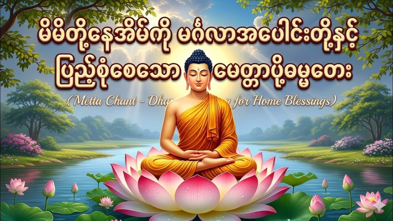 မင်္ဂလာအပေါင်းနှင့်ပြည့်စုံစေသော မေတ္တာပို့ဓမ္မတေး #buddha #lordbuddha #တရားတော်များ #တရားတော် 