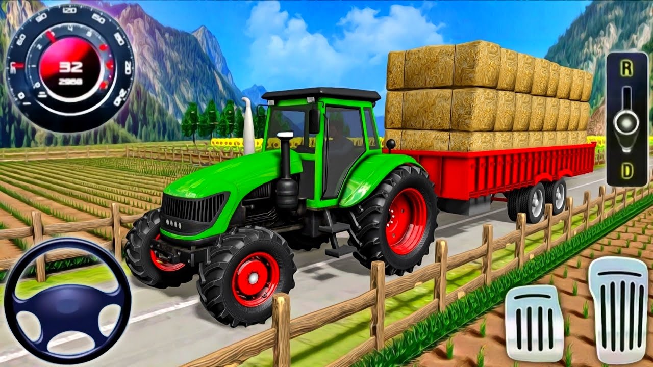 Offroad Tractor Trolley Simulator 3D - Uphill Tractor Cargo Transport Driving - Android Gameplay
