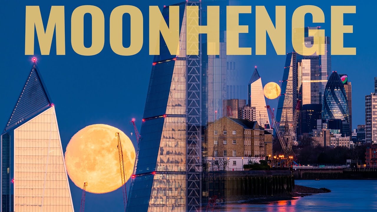 MOONHENGE / Timelapse of Worm Moon 2021 setting behind London skyline