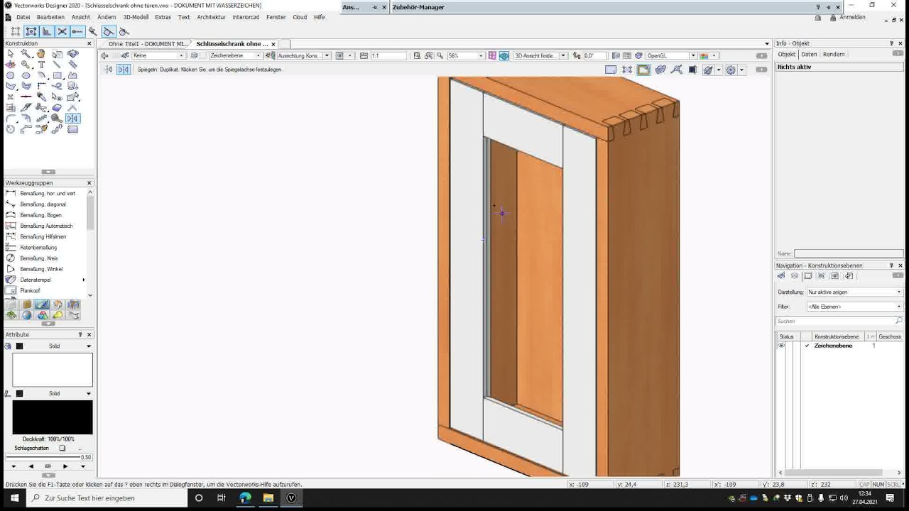 Vectorworks: Rahmentüren mit Füllung